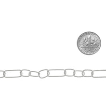 Load image into Gallery viewer, Sterling Silver Three of 6.0mm Width by 9.0mm Length Followed by One of 6.0mm Width by 15.0mm Length, Rectangular Twisted Long and Short Chain. Price per: 1 Foot.
