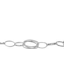 Load image into Gallery viewer, Chain by Foot. Sterling Silver 10.0mm Width by 19.2mm Length, Triple Textured Oval Links Followed by Three Plain Oval Links 7.5mm Width by 13.9mm Length, Fancy Chain. Price per: 1 Foot.
