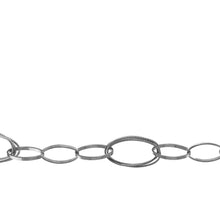 Load image into Gallery viewer, Chain by Foot. Sterling Silver Oxidized 10.0mm Width by 19.2mm Length, Triple Textured Oval Links Followed by Three Plain Oval Links 7.5mm Width by 13.9mm Length, Fancy Chain. Price per: 1 Foot.
