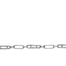 Load image into Gallery viewer, Chain by Foot. Sterling Silver Oxidized One 5.0mm Width by 13.0mm Length Smooth Elongated Link Connected to 4.0mm width by 7.0mm length Smooth Oval Links Followed by 5.5mm Width by 18.0mm Length Textured Paper Clip Link, Long and Short Chain. Price per: 1 Foot.
