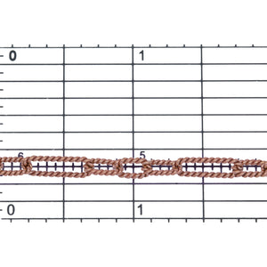 14kt Gold Filled - Rose Gold 4.0mm Width by 12.5mm Length Larger Twisted Rectangular Link Followed by Three of 4.0mm Width by 7.0mm Length Smaller Twisted Rectangular Links, Long and Short Chain. Price per: 1 Foot.