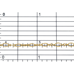 14kt Gold Filled One of 2.1mm Width by 4.7mm Length, larger Flat Oval Link connected to Three of 1.7mm Width by 2.0mm Length Smooth Oval Links with Middle link being Flat, Long and Short Chain. Price per: 1 Foot.