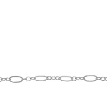 Load image into Gallery viewer, Chain by Foot. Sterling Silver 2.4mm Width by 5.4mm Length, Flat Oval Link follwed by Three of 1.8mm Width by 2.1mm Length Smooth Oval Links, Long and Short Chain. Price per: 1 Foot.
