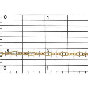 14kt Gold Filled 2.4mm Width by 5.4mm Length, Flat Oval Link follwed by Three of 1.8mm Width by 2.1mm Length Smooth Oval Links, Long and Short Chain. Price per: 1 Foot.