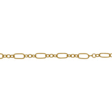 Load image into Gallery viewer, Chain by Foot. 14kt Gold Filled 2.5mm Width by 5.3mm Length Larger Oval Link follwed by Three 1.8mm Width by 2.0mm Length Smaller Oval Links, Long and Short Chain. Price per: 1 Foot.
