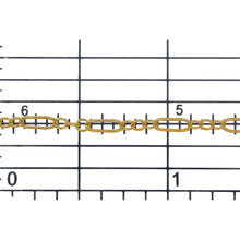 Load image into Gallery viewer, 14kt Gold Filled 2.5mm Width by 6.0mm Length Corrugated Larger Oval Link Connected to Three of 1.5mm Width by 2.0mm Length Smaller Oval Links with Middle Link being Corrugated Link, Long and Short Chain. Price per: 1 Foot.
