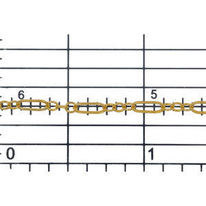 14kt Gold Filled 2.5mm Width by 6.0mm Length Corrugated Larger Oval Link Connected to Three of 1.5mm Width by 2.0mm Length Smaller Oval Links with Middle Link being Corrugated Link, Long and Short Chain. Price per: 1 Foot.