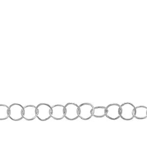 Sterling Silver 5.0mm Width / Length Smooth Circle Chain. Price per: 1 Foot.