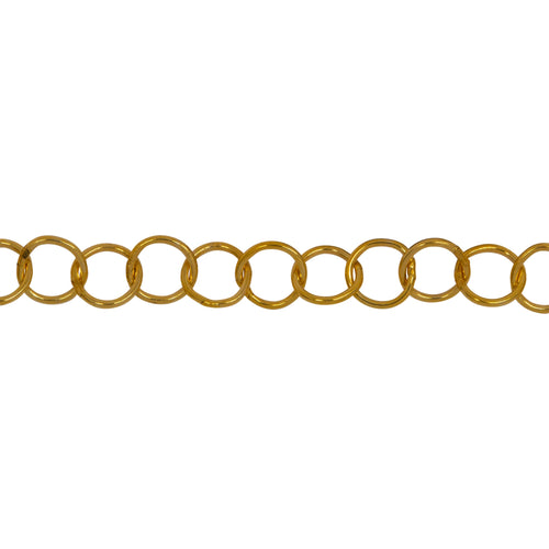 Chain by Foot. 14kt Gold Filled 5.0mm Width / Length Smooth Circle Chain. Price per: 1 Foot.