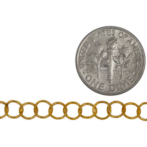 14kt Gold Filled 5.0mm Width / Length Smooth Circle Chain. Price per: 1 Foot.