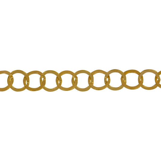 Chain by Foot. 14kt Gold Filled 5.0mm Width / Length Flat Circle Chain. Price per: 1 Foot.