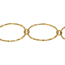 Load image into Gallery viewer, Chain by Foot. 14kt Gold Filled 19.2mm Width by 32.0mm Length Hammered Larger Oval Link Connected to 6.3mm Width / Length Smooth Circle Link, Long and Short Chain. Price per: 1 Foot.
