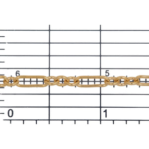 14kt Gold Filled Three 3.2mm Width by 3.9mm Length Small Smooth Oval Links Followed by 3.2mm Width by 8.9mm Length Smooth Elongated Link, Long and Short Chain. Price per: 1 Foot.