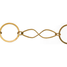Load image into Gallery viewer, Chain by Foot. 14kt Gold Filled 20.2mm Width / Length Flat Circle Link Followed by 11.4mm Width by 34.1mm Length Textured Figure 8 Link, Connected by 4.3mm Width by 6.0mm Length Smooth Oval Link, Figure 8 Chain. Price per: 1 Foot.
