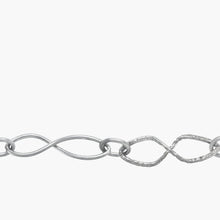 Load image into Gallery viewer, Chain by Foot. Sterling Silver 5.0mm Width by 20.0mm Length Textured and Smooth Figure 8 Links Connected to a 4.5mm Width by 6.0mm Length Small Oval Link, Figure 8 Chain. Price per: 1 Foot.
