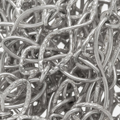 Sterling Silver 5.0mm Width by 20.0mm Length Textured and Smooth Figure 8 Links Connected to a 4.5mm Width by 6.0mm Length Small Oval Link, Figure 8 Chain. Price per: 1 Foot.