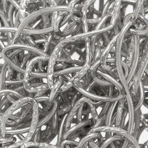 Sterling Silver 5.0mm Width by 20.0mm Length Textured and Smooth Figure 8 Links Connected to a 4.5mm Width by 6.0mm Length Small Oval Link, Figure 8 Chain. Price per: 1 Foot.