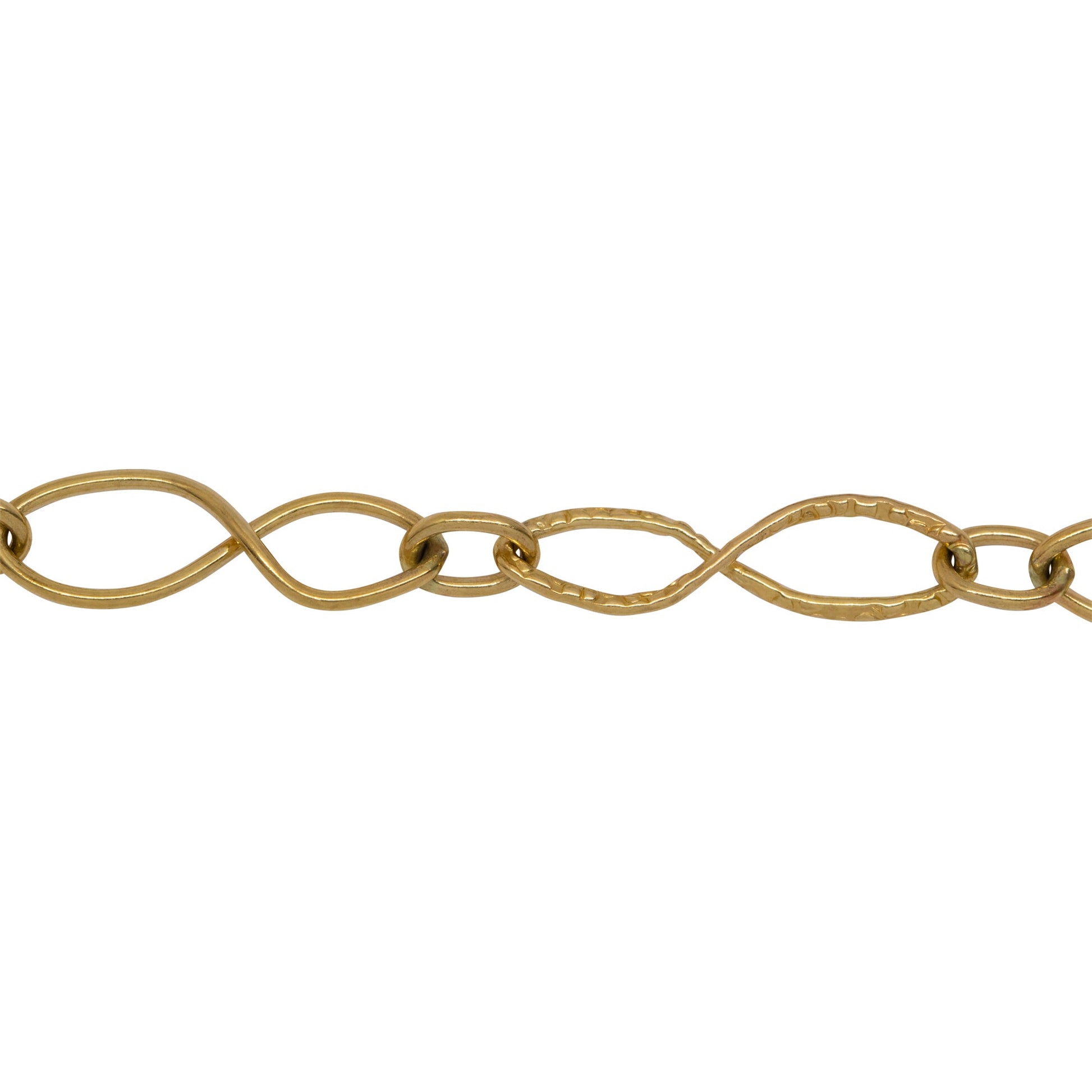 Chain by Foot. 14kt Gold Filled 5.0mm Width by 20.0mm Length Textured and Smooth Figure 8 Links Connected to 4.5mm Width by 6.0mm Length Small Oval Link, Figure 8 Chain. Price per: 1 Foot.
