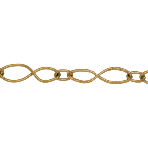 Chain by Foot. 14kt Gold Filled 5.0mm Width by 20.0mm Length Textured and Smooth Figure 8 Links Connected to 4.5mm Width by 6.0mm Length Small Oval Link, Figure 8 Chain. Price per: 1 Foot.