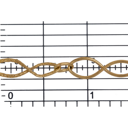 14kt Gold Filled 5.0mm Width by 20.0mm Length Textured and Smooth Figure 8 Links Connected to 4.5mm Width by 6.0mm Length Small Oval Link, Figure 8 Chain. Price per: 1 Foot.