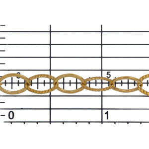 14kt Gold Filled 5.7mm Width by 7.7mm Length Flat And Corrugated Cable Chain. Price per: 1 Foot.