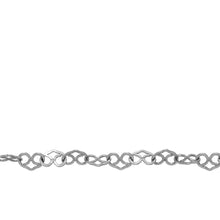 Load image into Gallery viewer, Chain by Foot. Sterling Silver 3.7mm by 5.2mm Filigree Heart Chain. Price per: 1 Foot.
