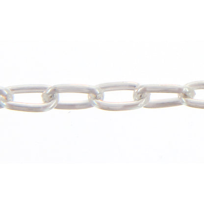 Sterling Silver 1.72mm Width by 3.50mm Length, Smooth Oval Cable Chain. Price per: 1 Foot.