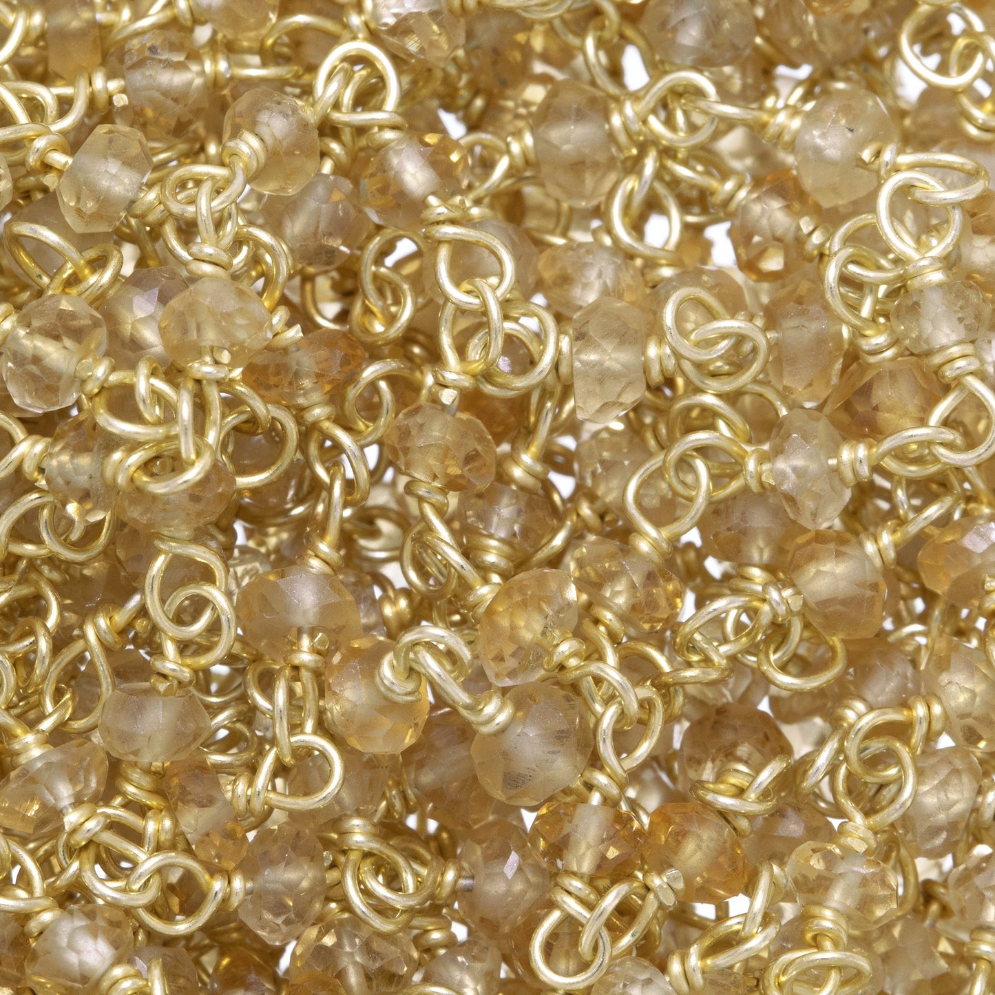 Brass Gold Plated / Vermeil 3.0mm Width / Length Natural Hand Cut Citrine Gem Stone Chain. Price per: 1 Inch.