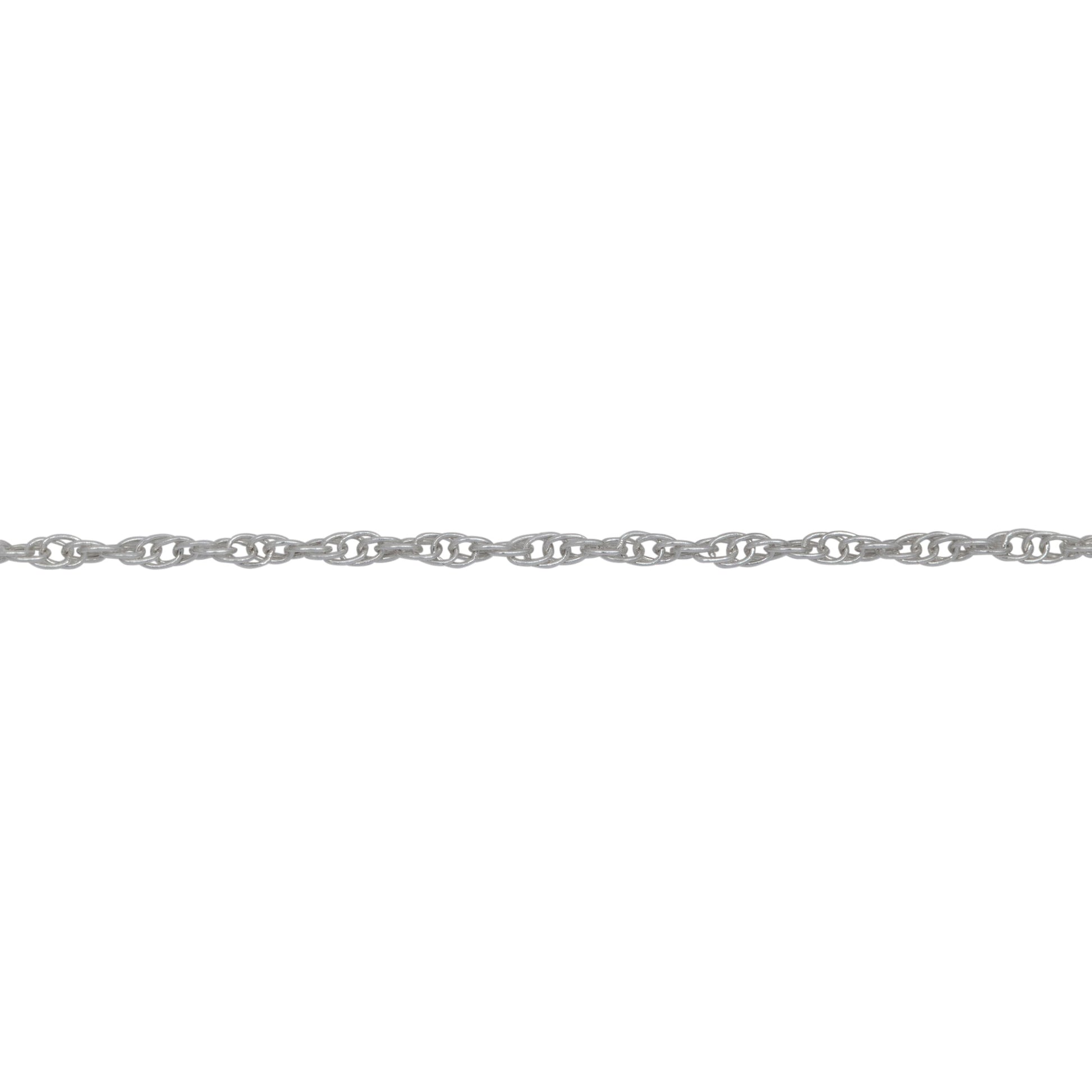 Chain by Foot. Sterling Silver 1.1mm Width by 1.5mm Length Smooth Rope Chain. Price per: 1 Foot.