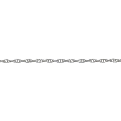 Chain by Foot. Sterling Silver 1.1mm Width by 1.5mm Length Smooth Rope Chain. Price per: 1 Foot.