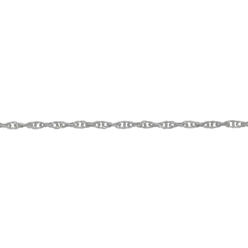 Chain by Foot. Sterling Silver 1.1mm Width by 1.5mm Length Smooth Rope Chain. Price per: 1 Foot.