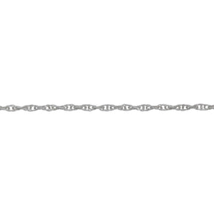 Chain by Foot. Sterling Silver 1.1mm Width by 1.5mm Length Smooth Rope Chain. Price per: 1 Foot.