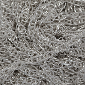 Sterling Silver 1.1mm Width by 1.5mm Length Smooth Rope Chain. Price per: 1 Foot.