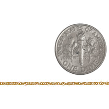 Load image into Gallery viewer, 14kt Gold Filled 1.1mm Width by 1.5mm Length Smooth Rope Chain. Price per: 1 Foot.
