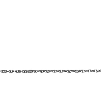 Sterling Silver Black Diamond Finish 1.1mm Width by 1.5mm Length Rope Chain. Price per: 1 Foot.