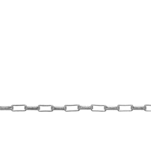 Chain by Foot. Sterling Silver 1.8mm Width by 4.2mm Length, Elongated Box Chain. Price per: 1 Foot.