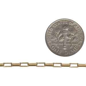 14kt Gold Filled 1.8mm Width by 4.2mm Length, Elongated Box Chain. Price per: 1 Foot.