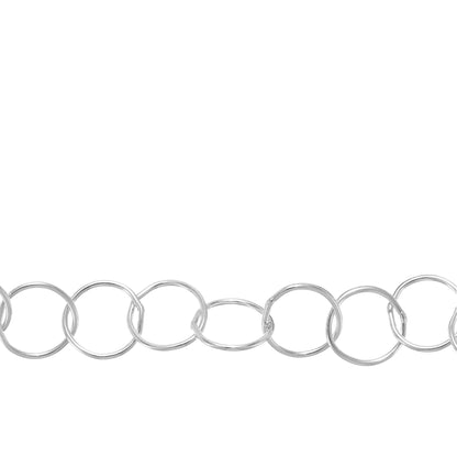 Chain by Foot. Sterling Silver 7.0mm Width / Length Smooth Circle Chain. Price per: 1 Foot.
