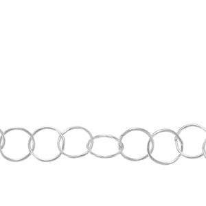 Chain by Foot. Sterling Silver 7.0mm Width / Length Smooth Circle Chain. Price per: 1 Foot.