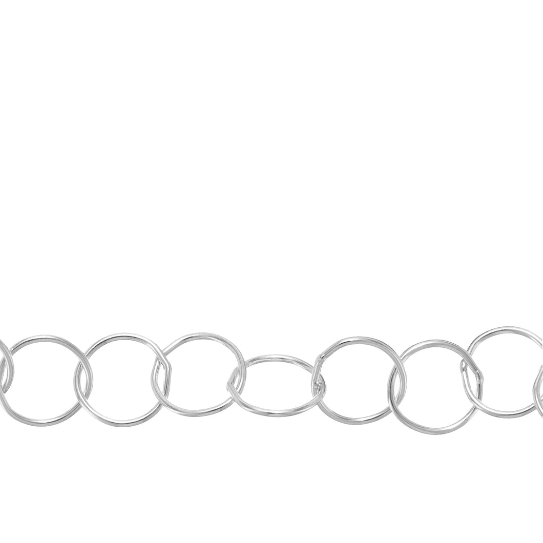 Chain by Foot. Sterling Silver 7.0mm Width / Length Smooth Circle Chain. Price per: 1 Foot.