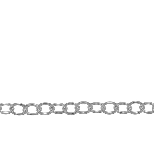 Chain by Foot. Sterling Silver 3.9mm Width by 4.8mm Length Cable Chain. Price per: 1 Foot.