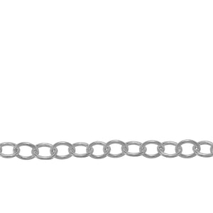 Chain by Foot. Sterling Silver 3.9mm Width by 4.8mm Length Cable Chain. Price per: 1 Foot.