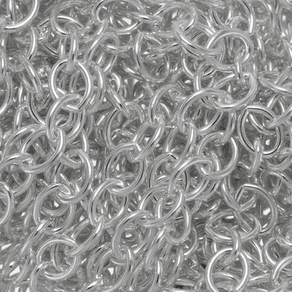 Sterling Silver 3.9mm Width by 4.8mm Length Cable Chain. Price per: 1 Foot.