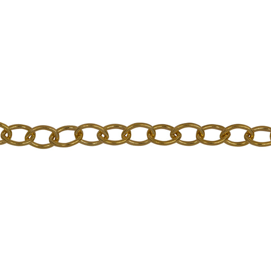 Chain by Foot. 14kt Gold Filled 3.9mm Width by 4.8mm Length Cable Chain. Price per: 1 Foot.