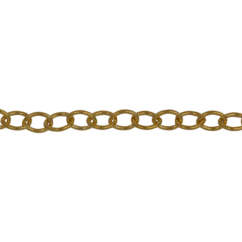 Chain by Foot. 14kt Gold Filled 3.9mm Width by 4.8mm Length Cable Chain. Price per: 1 Foot.
