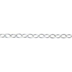 Sterling Silver 4.05mm width by 5.65mm length, Oval Cable Chain. Price per: 1 Foot.