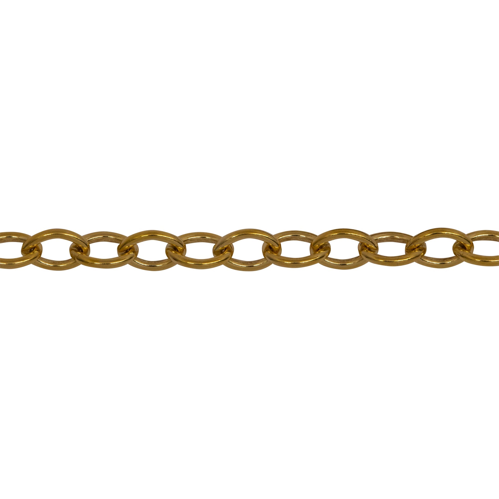 Chain by Foot. 14kt Gold Filled 4.05mm width by 5.65mm length, Oval Cable Chain. Price per: 1 Foot.