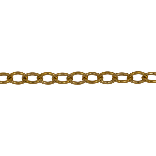 Chain by Foot. 14kt Gold Filled 4.05mm width by 5.65mm length, Oval Cable Chain. Price per: 1 Foot.