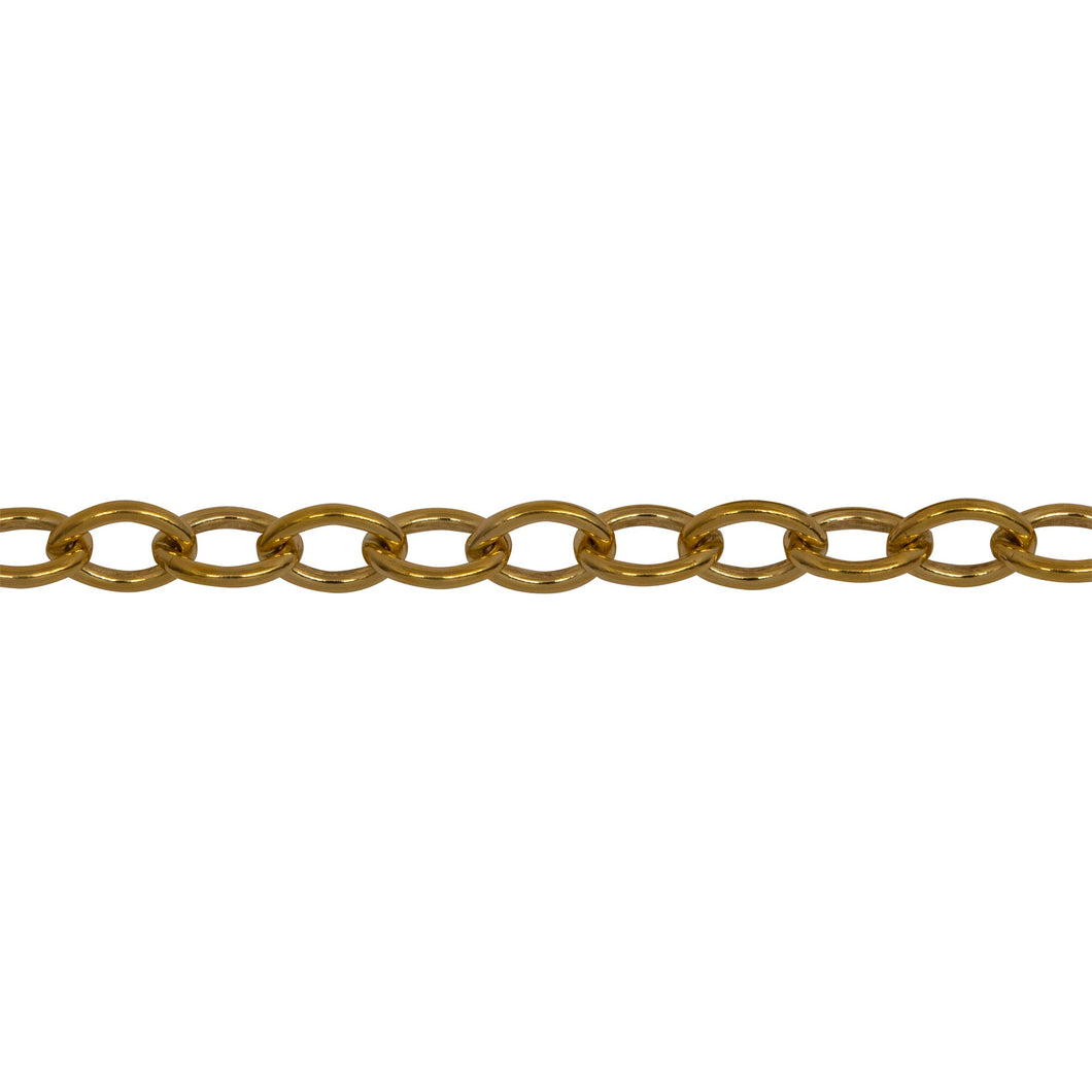 Chain by Foot. 14kt Gold Filled 4.05mm width by 5.65mm length, Oval Cable Chain. Price per: 1 Foot.