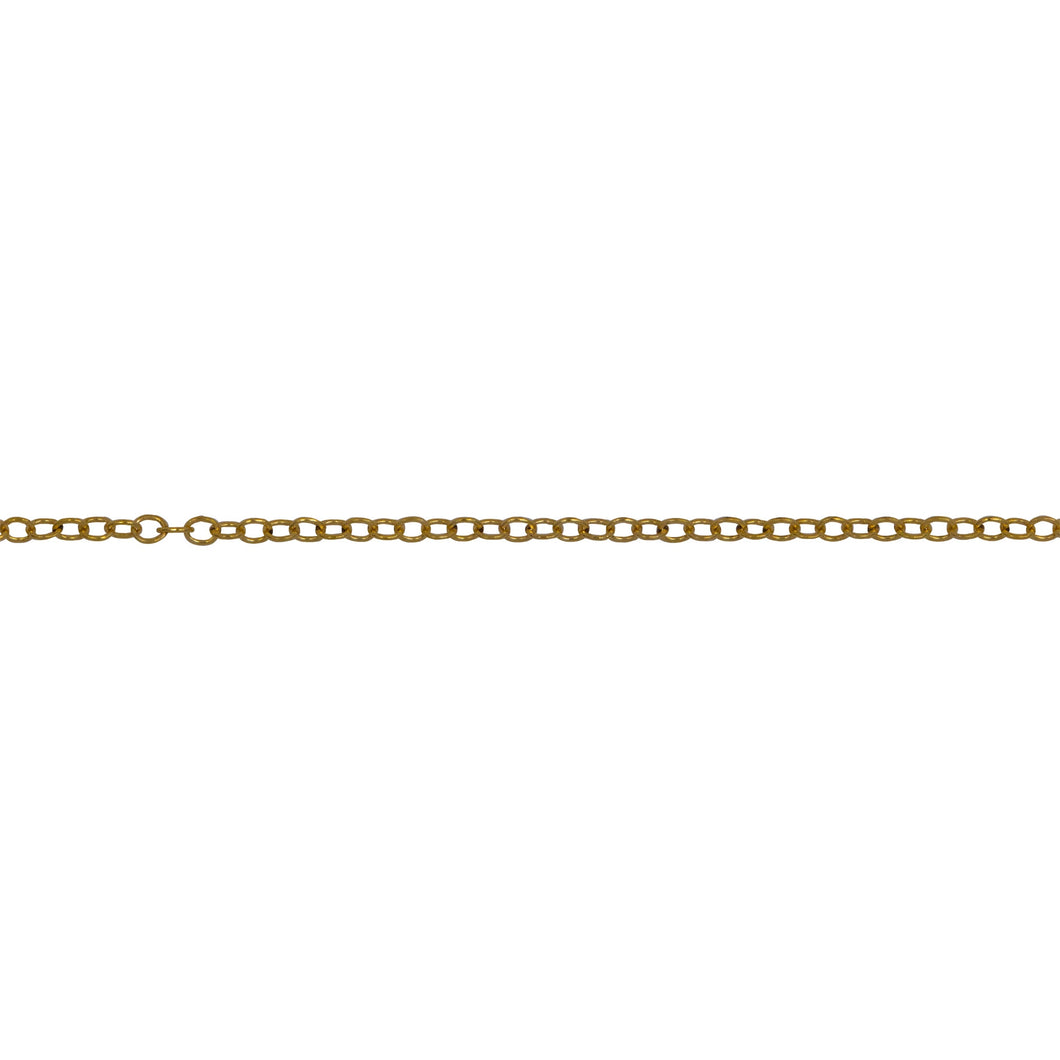 Chain by Foot. 14kt Gold Filled 1.1mm Width by 1.5mm Length Smooth Cable Chain. Price per: 1 Foot.